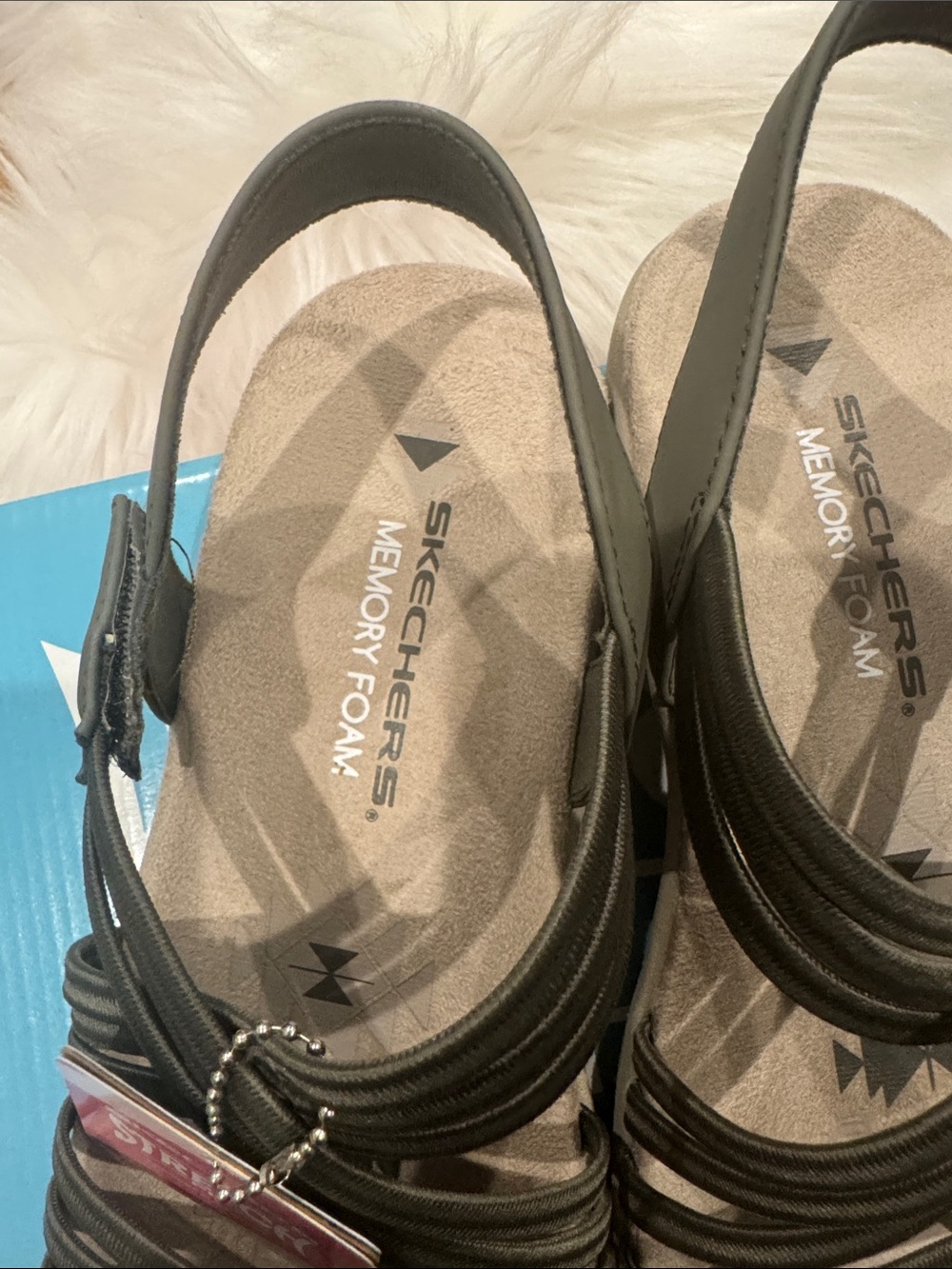 Skechers Women’s Olive Green Stretch-Strap Slingback Sandals 9 - Picture 4 of 5